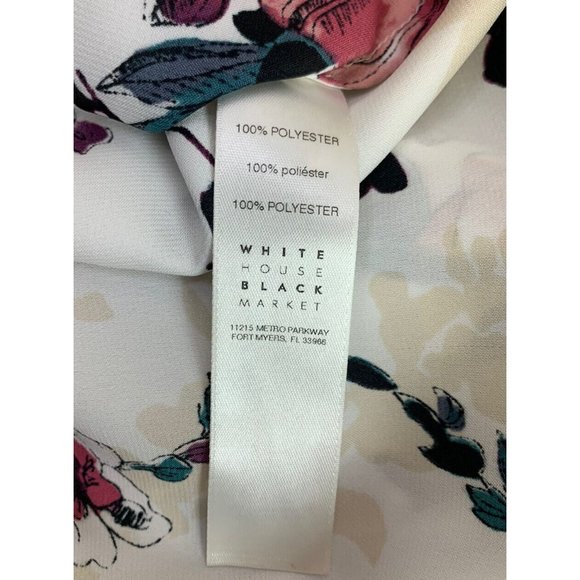 White House Black Market Satin Floral Off The Shoulder Blouse Size L - Picture 9 of 10